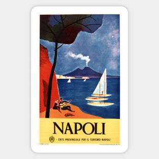 NAPOLI ITALY Naples Seaside Beach Tourism Advertisement Vintage Italian Sticker